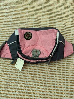 Pink & Gray Sport Waist Bag with Front Zip Pocket